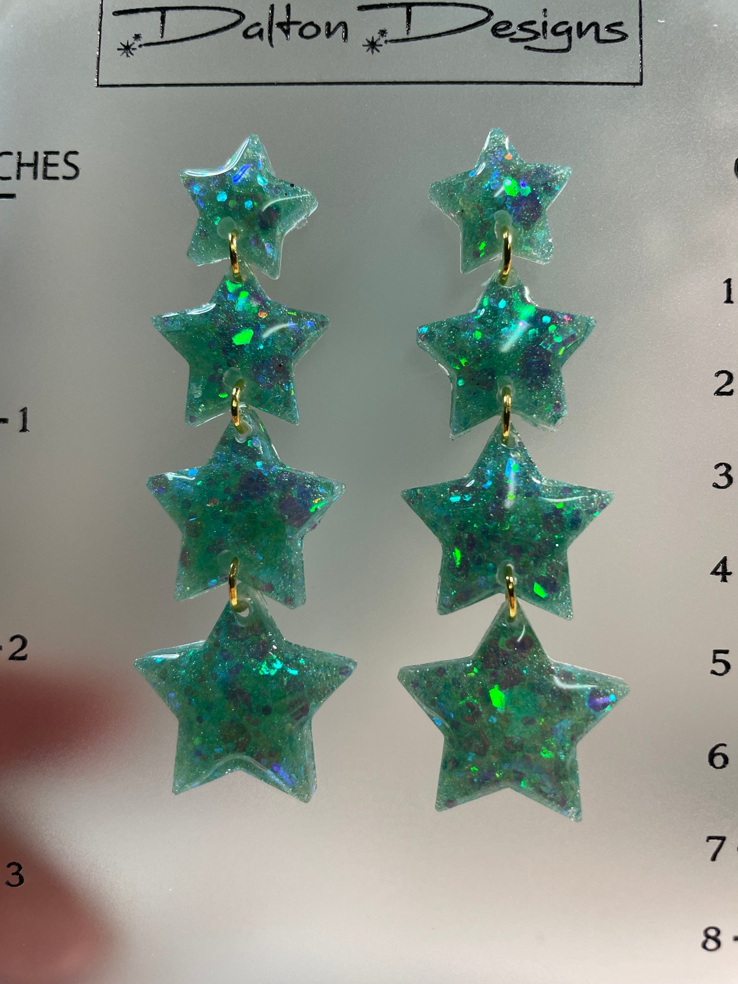 Turquoisey Star Earrings
