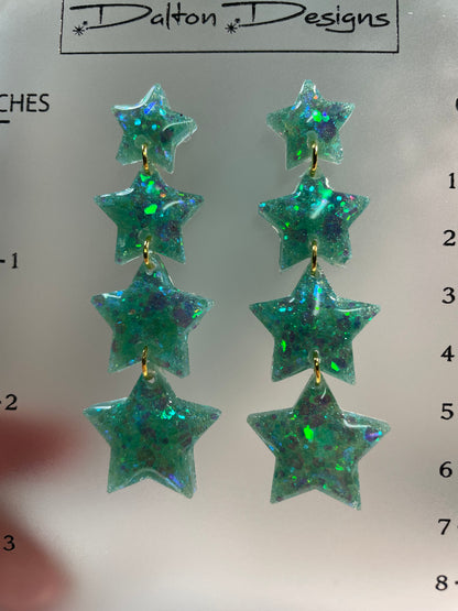 Turquoisey Star Earrings