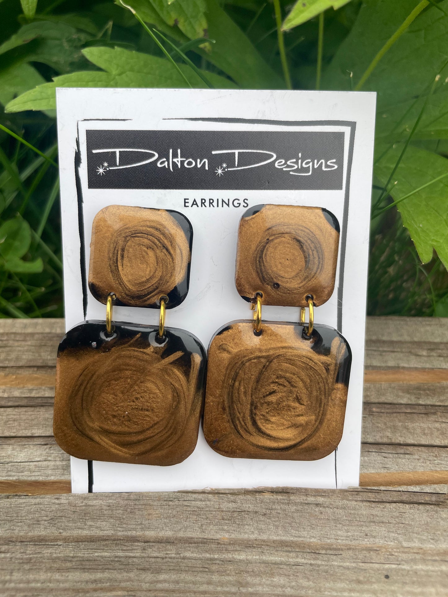 Gold with Black Swirls