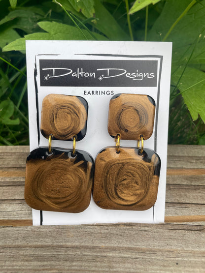 Gold with Black Swirls