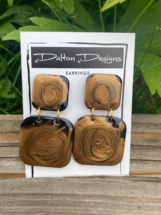 Gold with Black Swirls