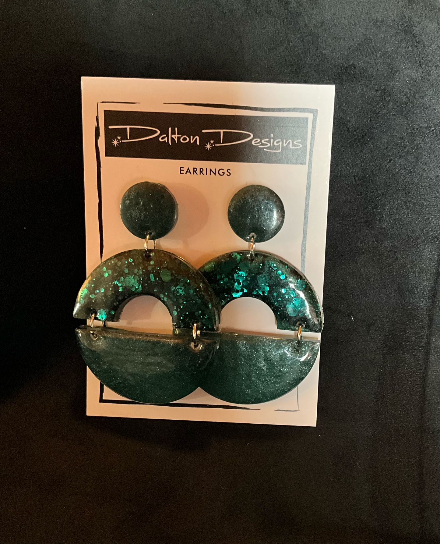 Raven Teal Modern Arch Earrings