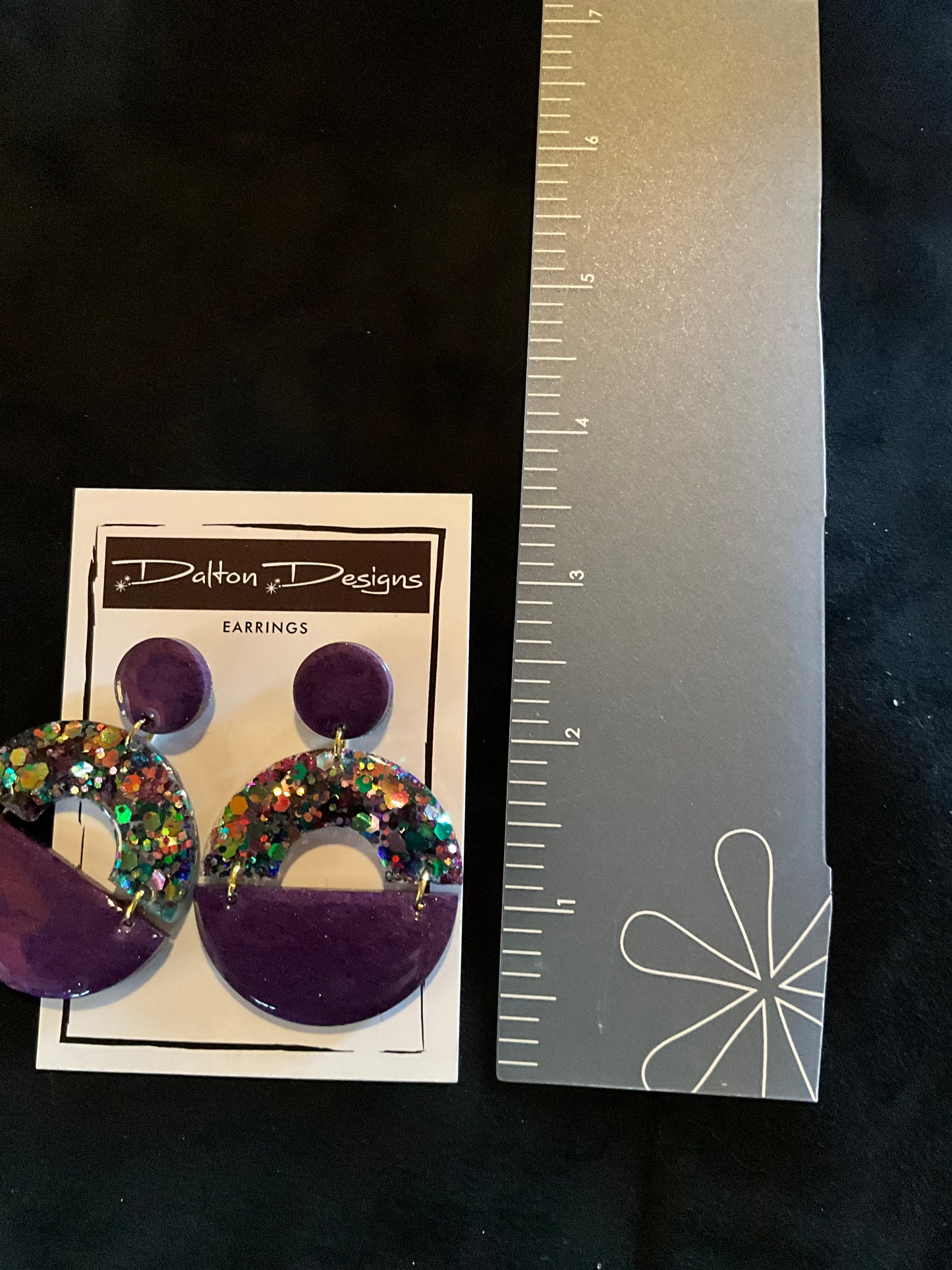Mardi Gras Inspired Modern Arch Earrings