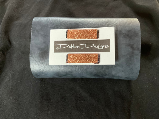 Floral Pressed Copper with Black Crystals