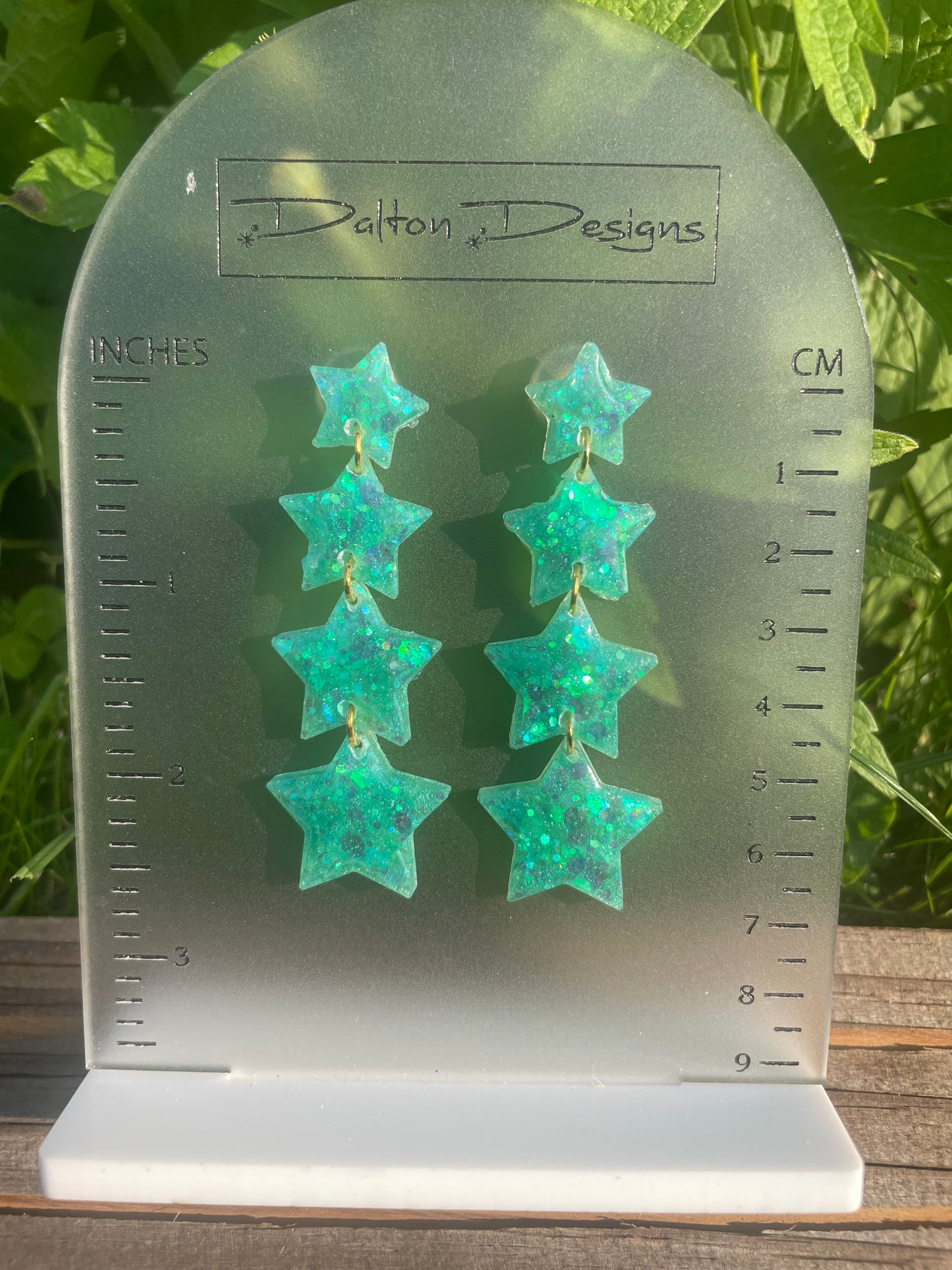 Turquoisey Star Earrings