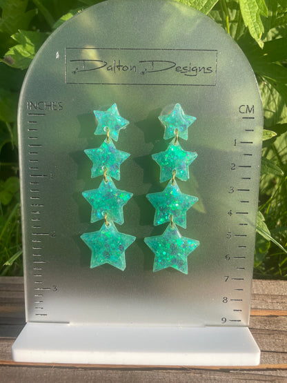 Turquoisey Star Earrings