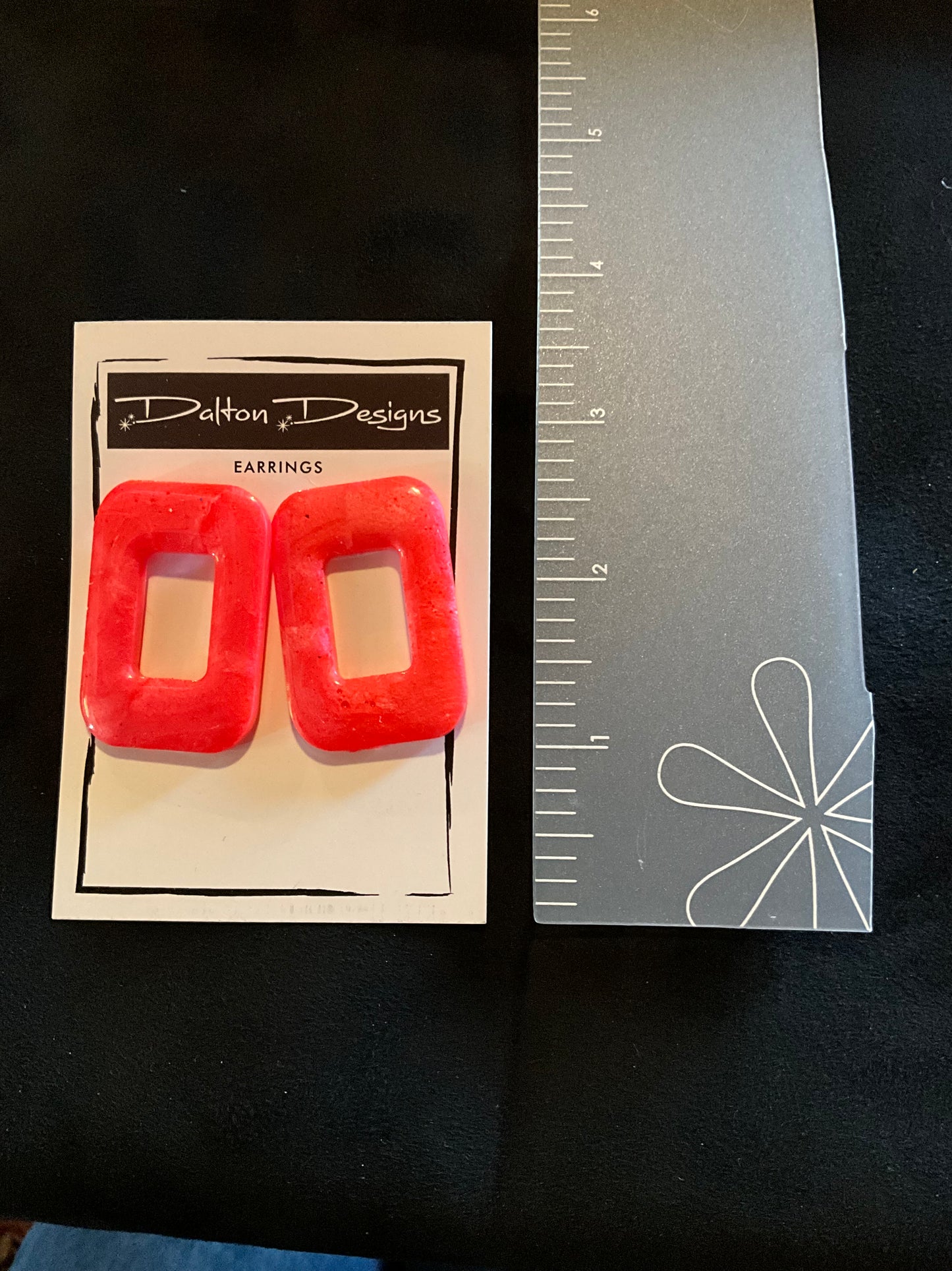 Coral Rectangle Earrings