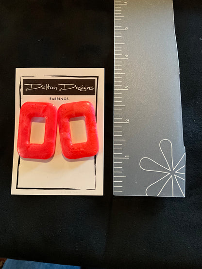 Coral Rectangle Earrings