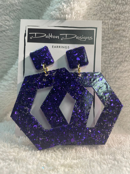 Chunky purple earrings