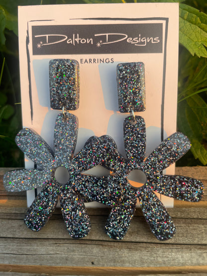 Black AB Spur Earrings