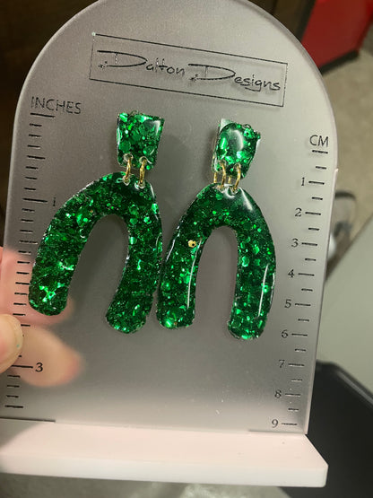 Green Glitter Modern Horseshoe