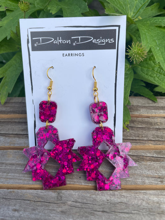 Hot Pink Aztec Mini Earrings