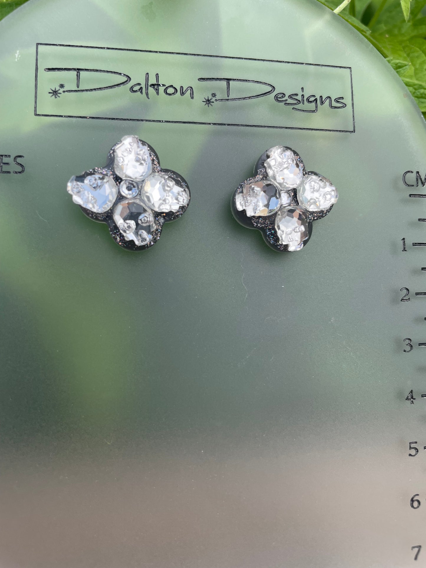 Clear Grey Tiny Skull Studs