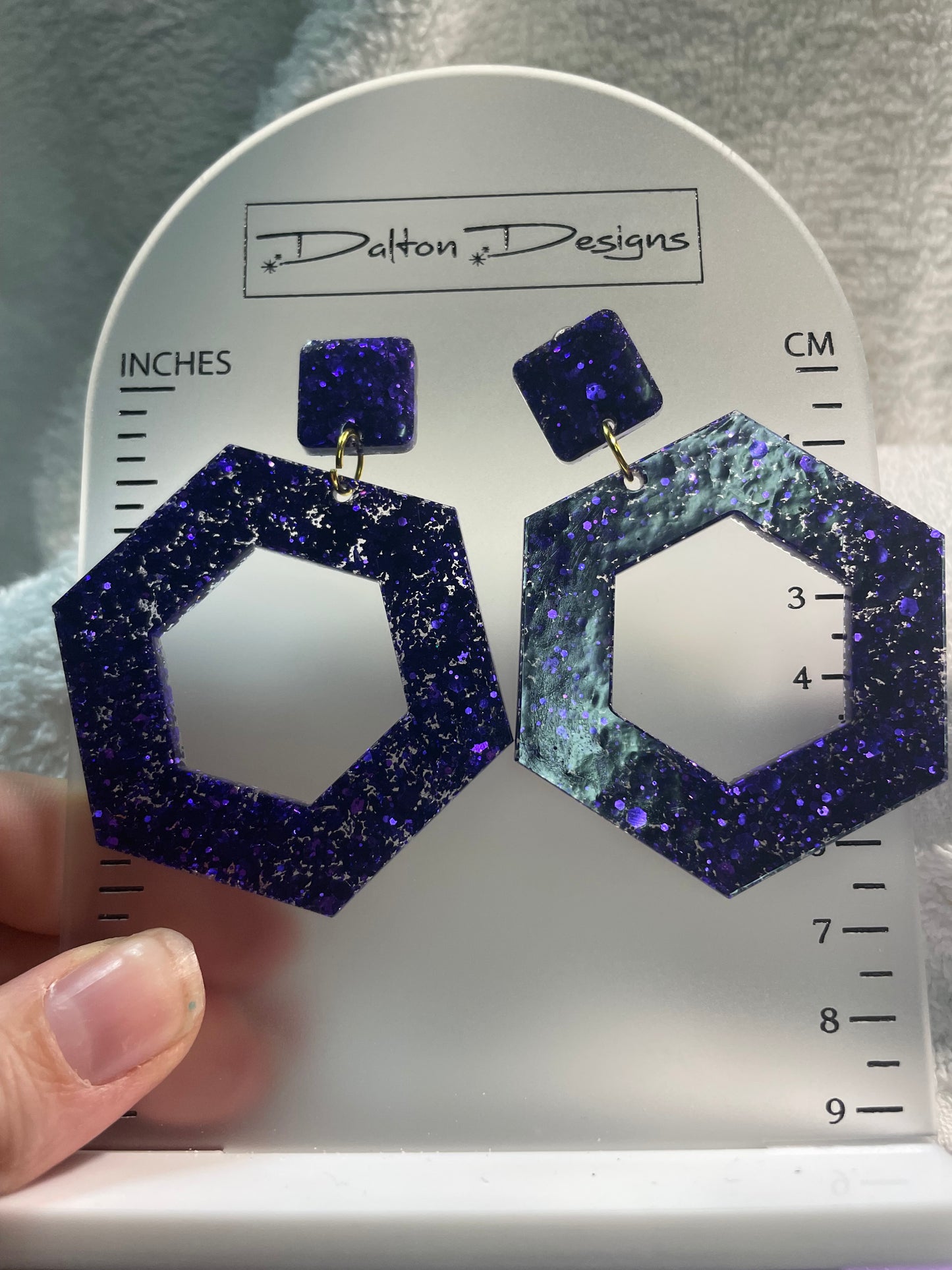 Chunky purple earrings