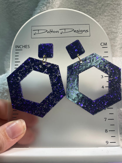 Chunky purple earrings