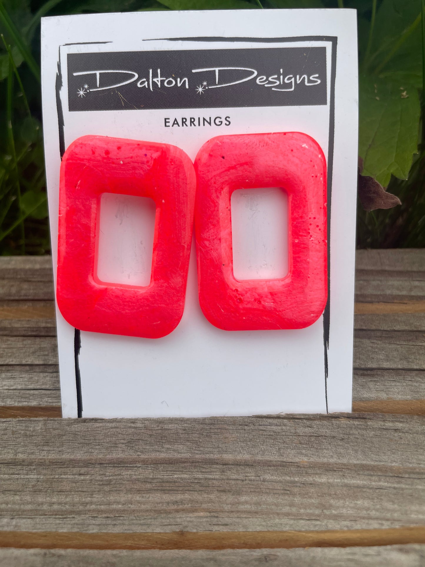 Coral Rectangle Earrings