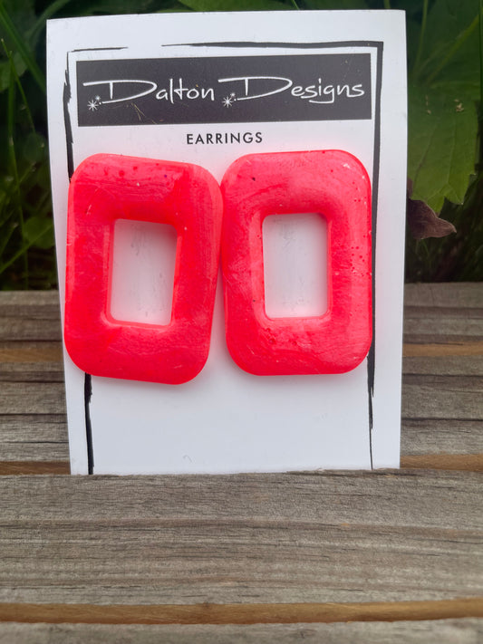 Coral Rectangle Earrings