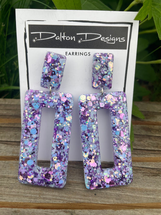 Purple Mix Glitter Earrings