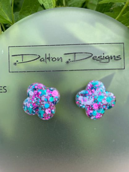 Turquoise + Pink Studs