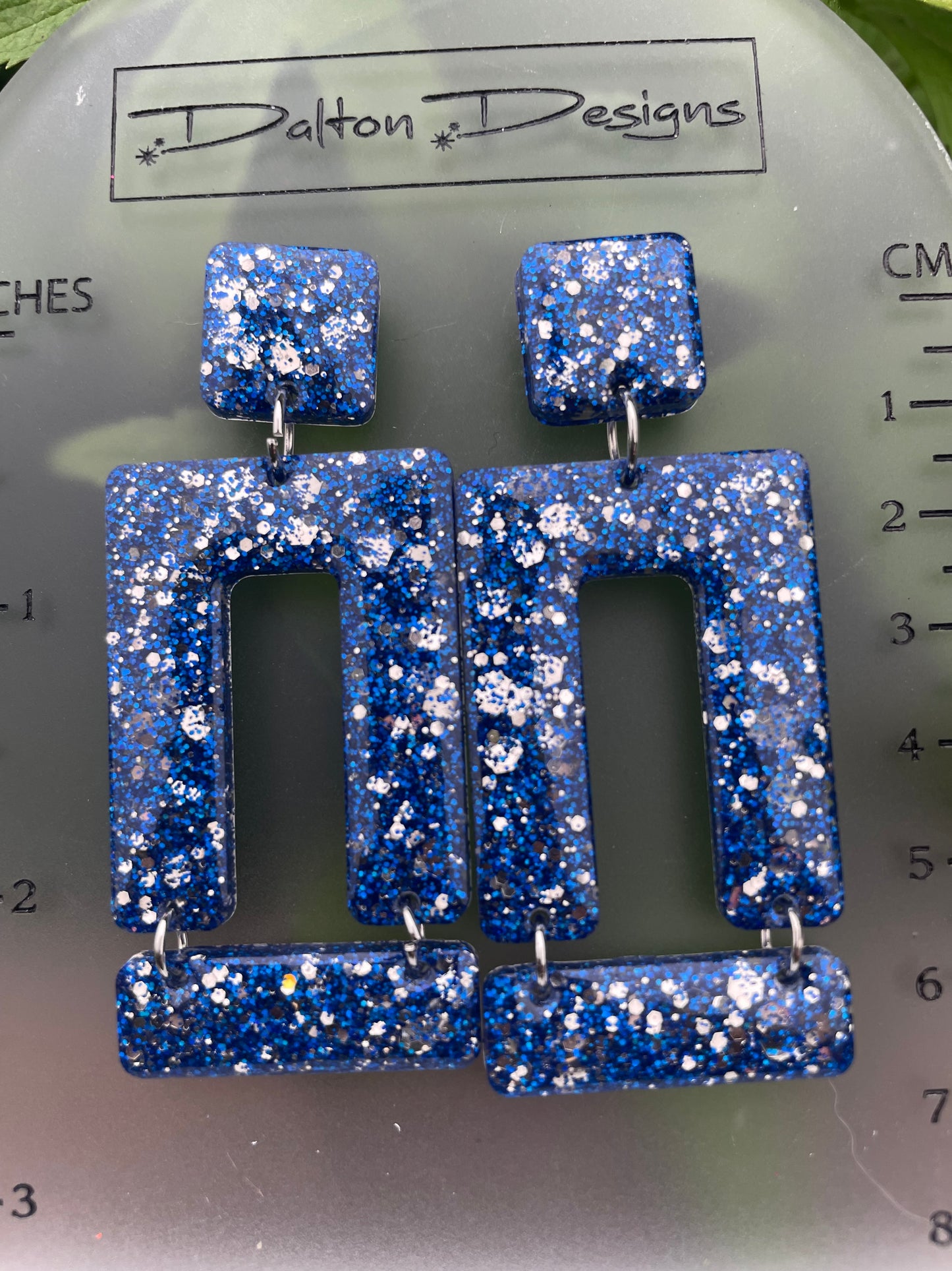 Blue and Silver Mod Earrings