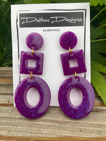 Orchid Purple Mod Earrings