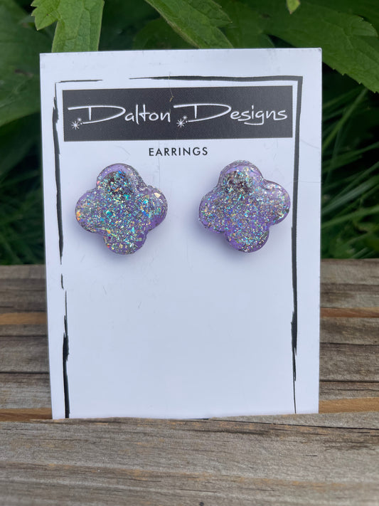 Lilac Silver Studs