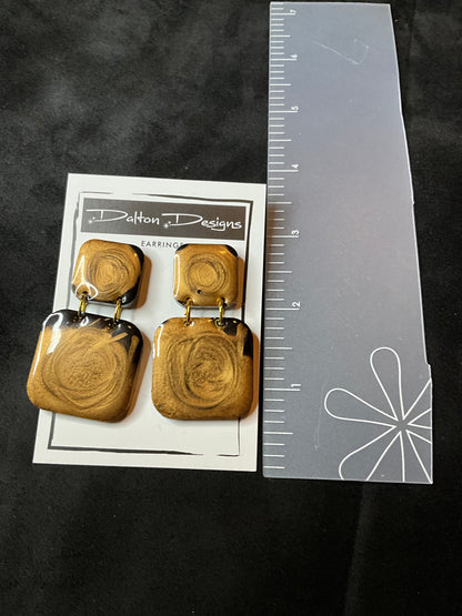 Gold with Black Swirls