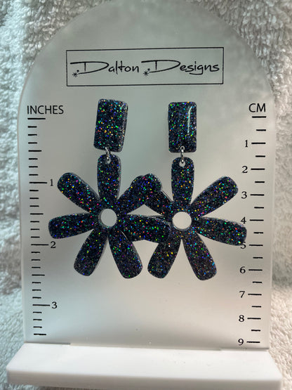 Black AB Spur Earrings