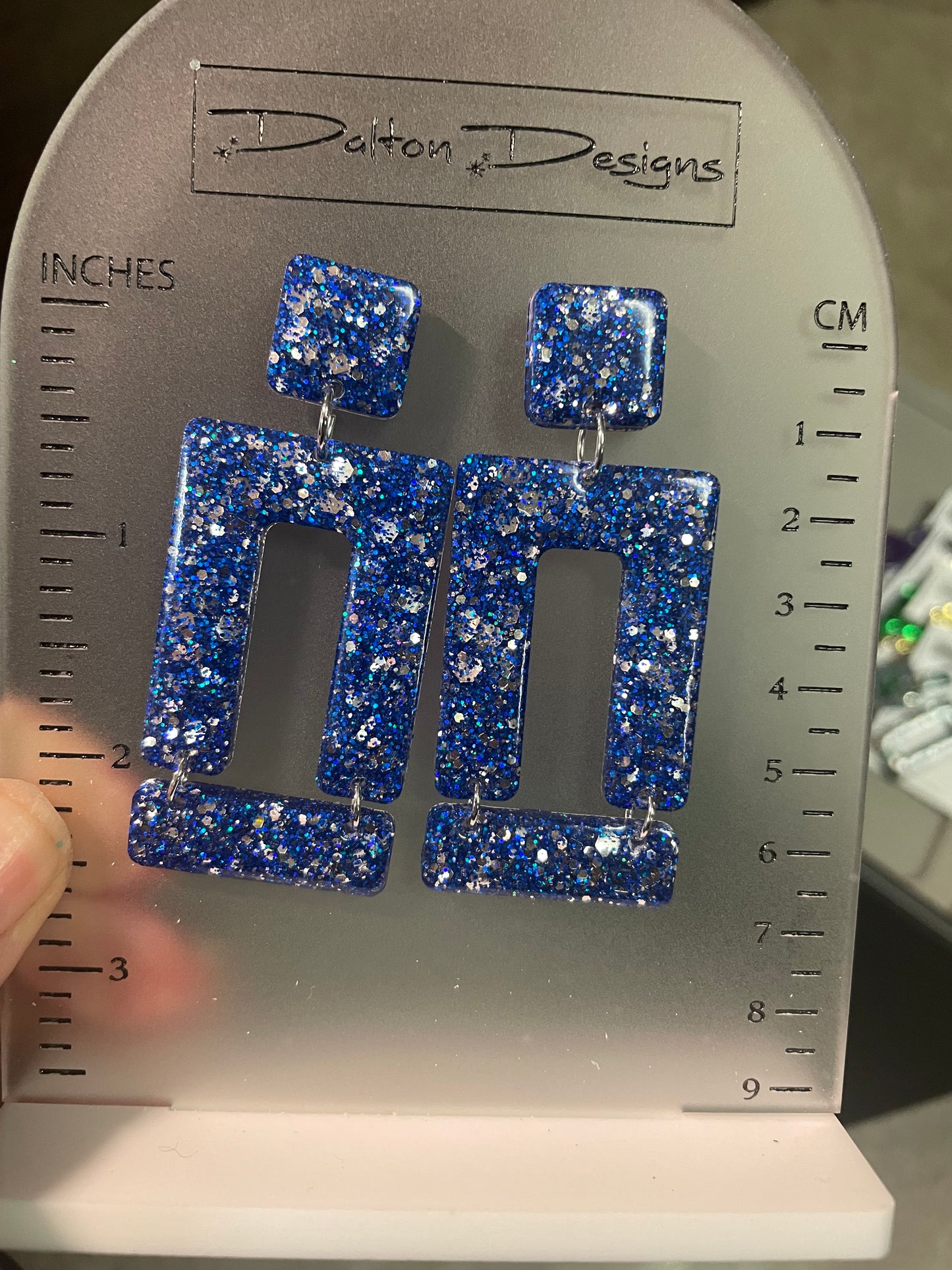 Blue and Silver Mod Earrings