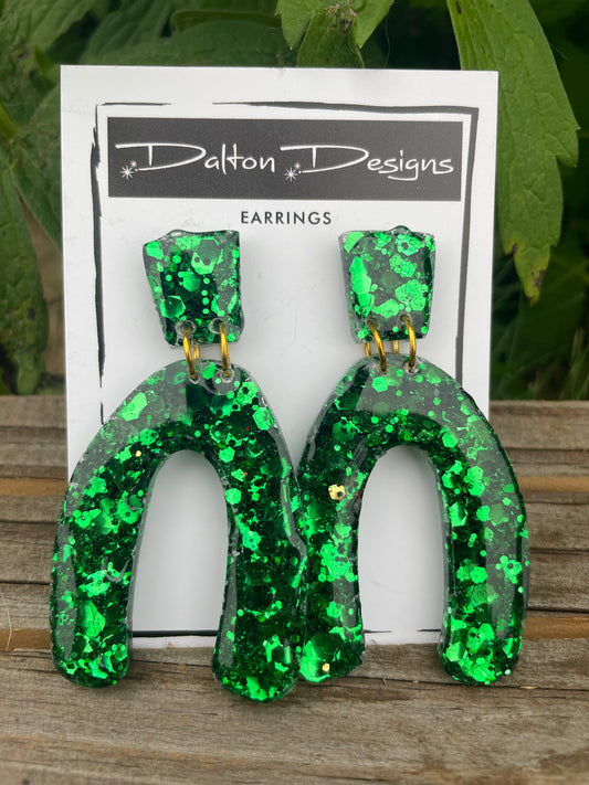 Green Glitter Modern Horseshoe