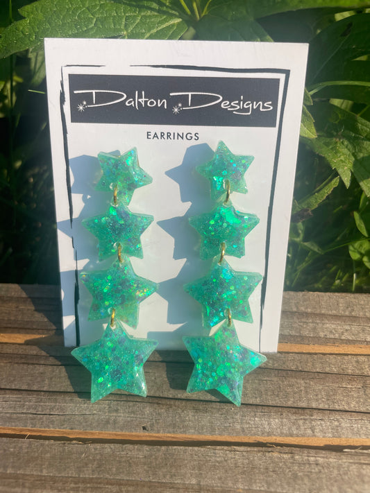 Turquoisey Star Earrings