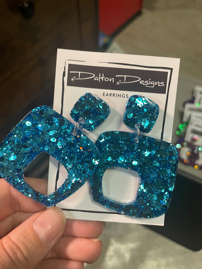 Chunky Teal Earrings