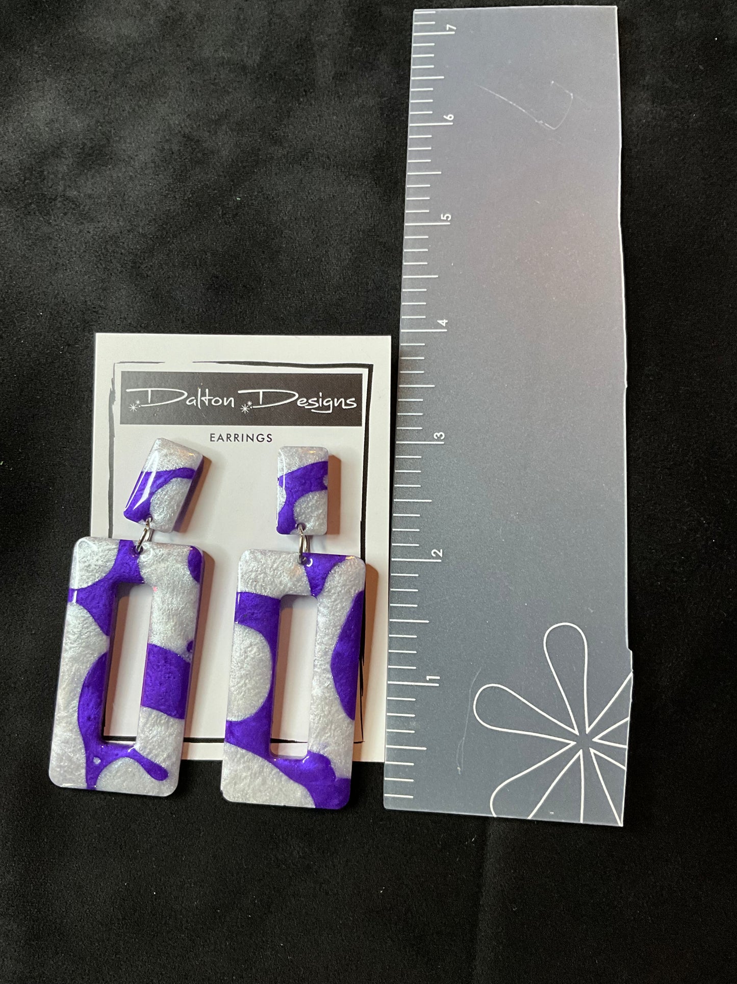 Purple and Silver Earrings