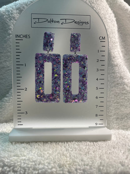 Purple Mix Glitter Earrings