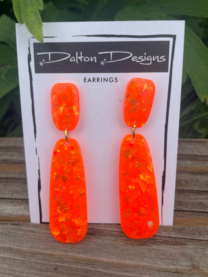 Illini Orange Drop Earrings