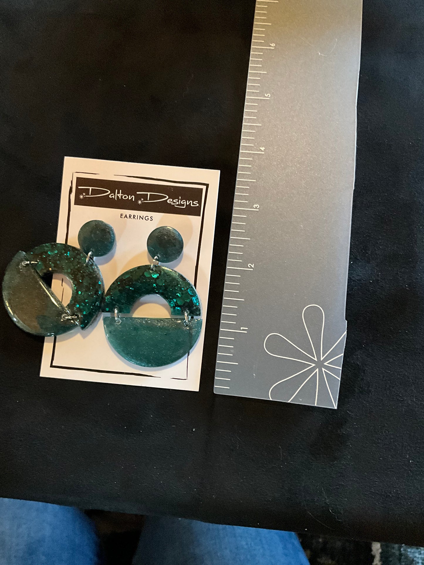 Raven Teal Modern Arch Earrings