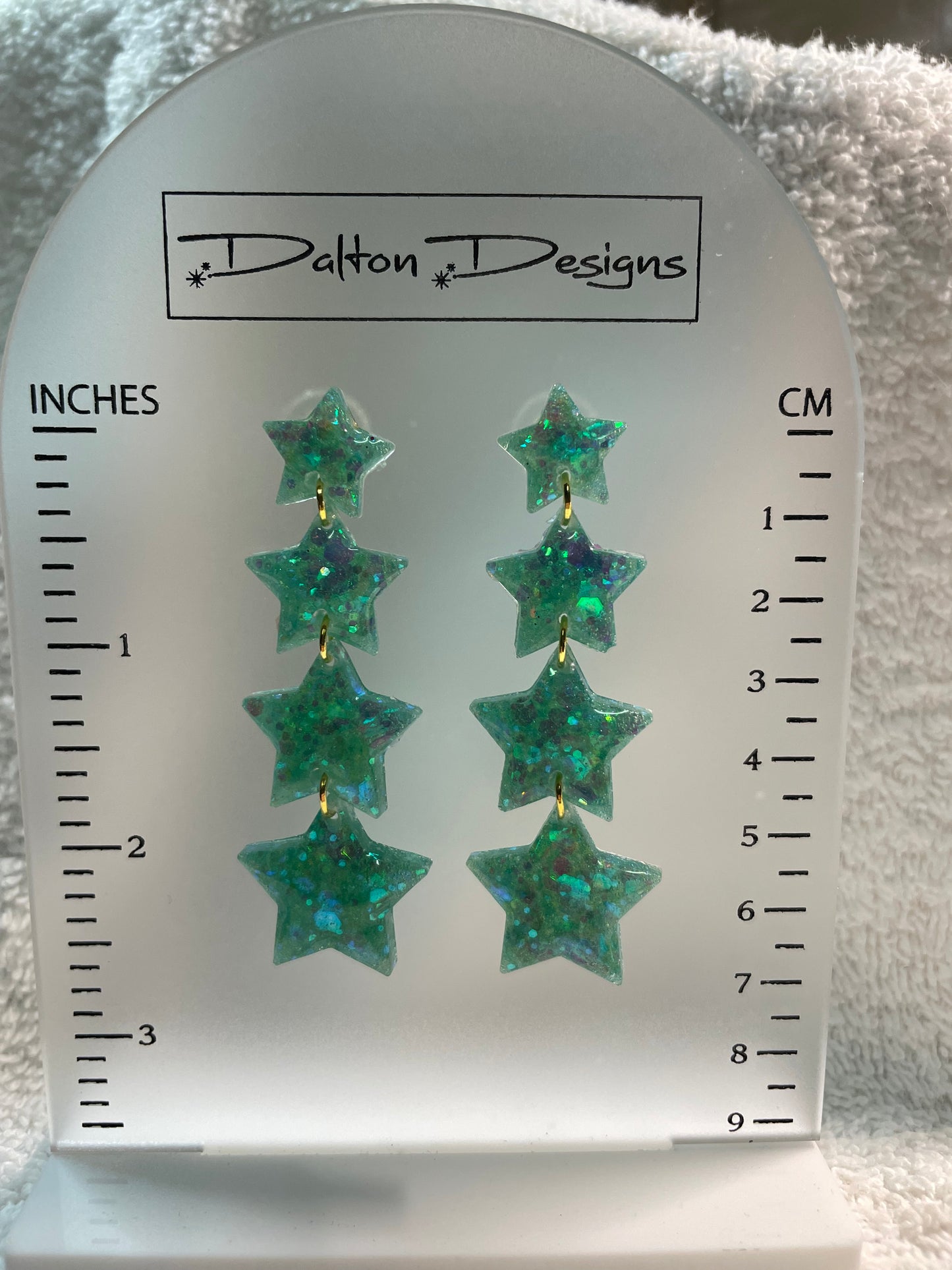 Turquoisey Star Earrings