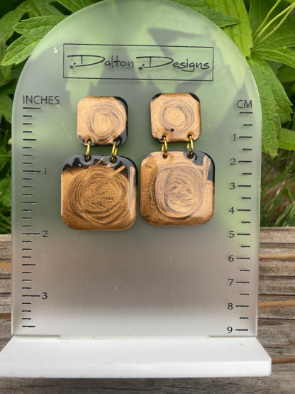 Gold with Black Swirls