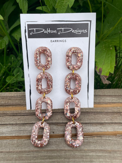 Tannish AB Oval Chain Earrings