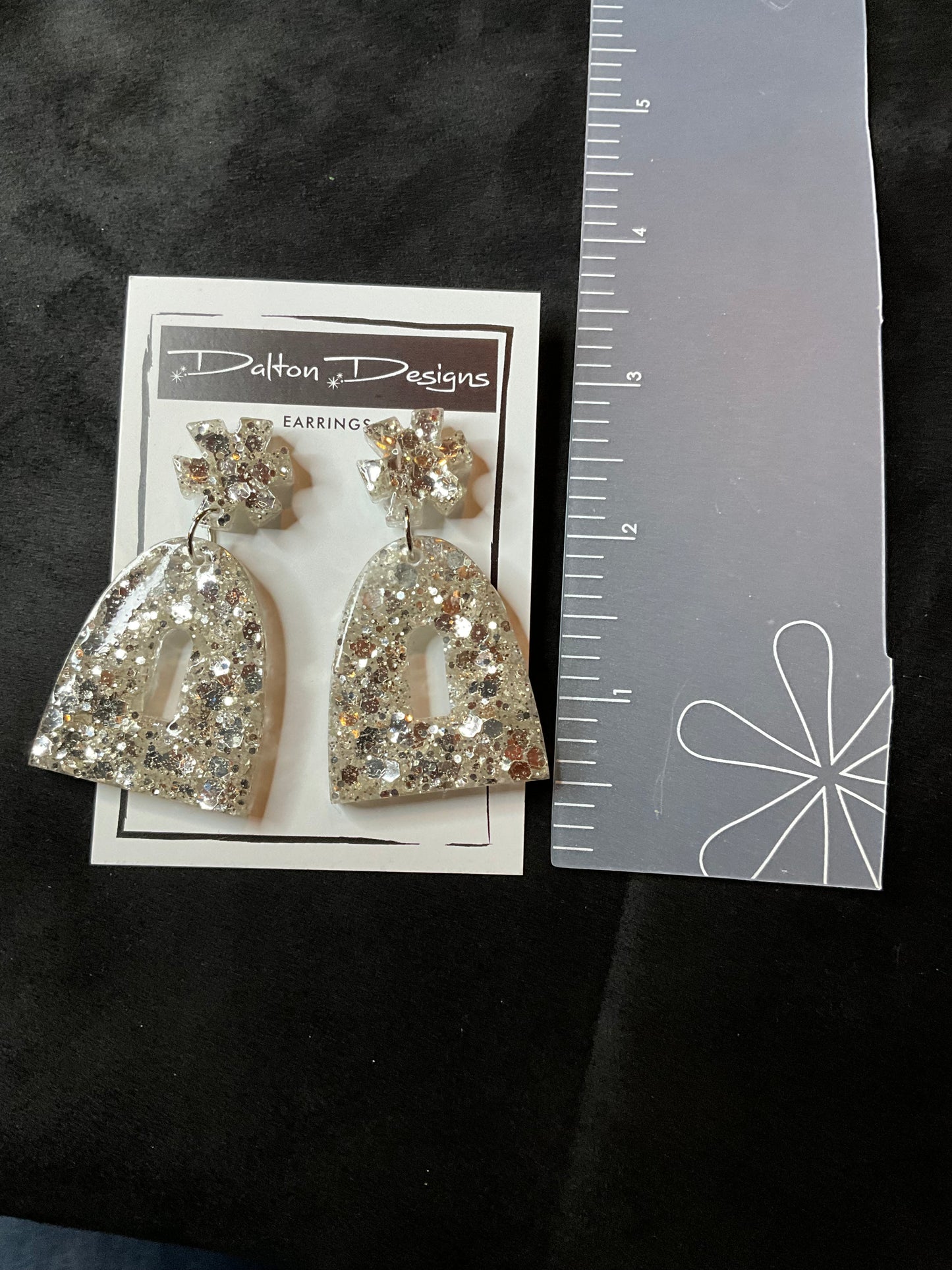Silver Glitter Earrings