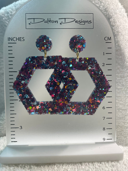 Pink Teal Mix Earrings