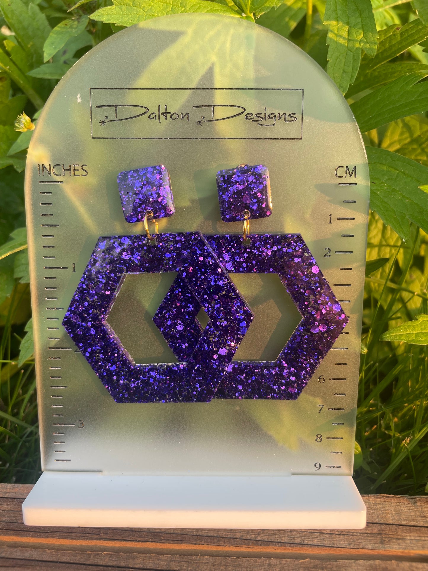 Chunky purple earrings