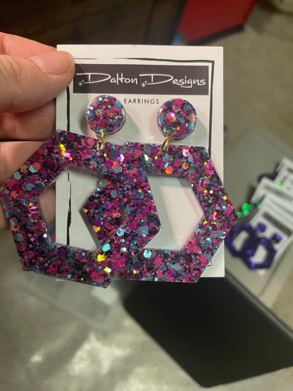 Pink Teal Mix Earrings