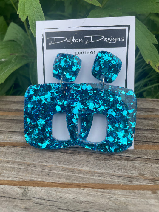 Chunky Teal Earrings