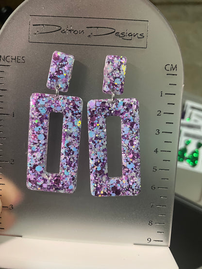 Purple Mix Glitter Earrings
