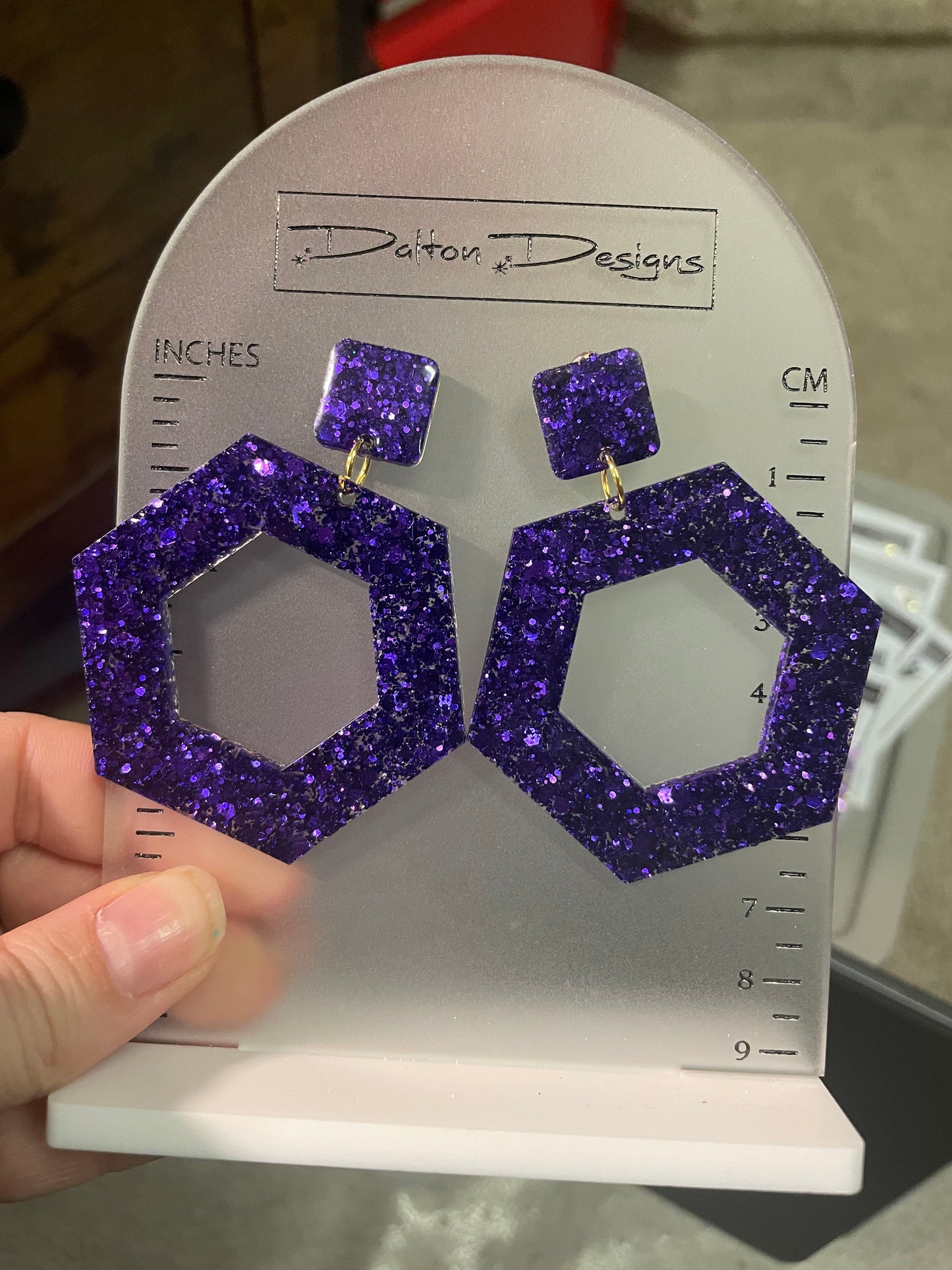 Chunky purple earrings