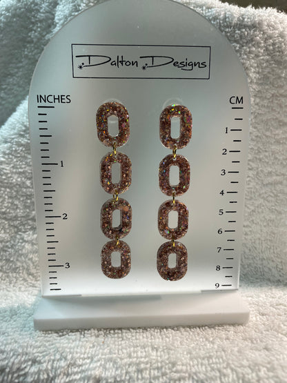 Tannish AB Oval Chain Earrings