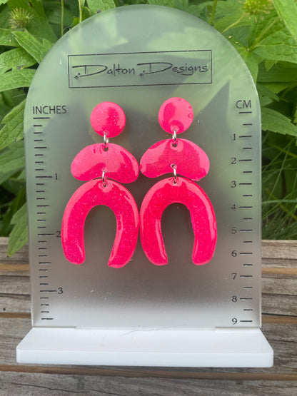 Hot Pink Funky Fun Earrings