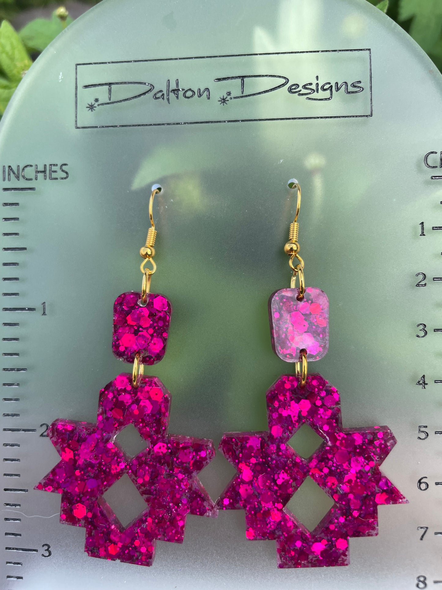 Hot Pink Aztec Mini Earrings