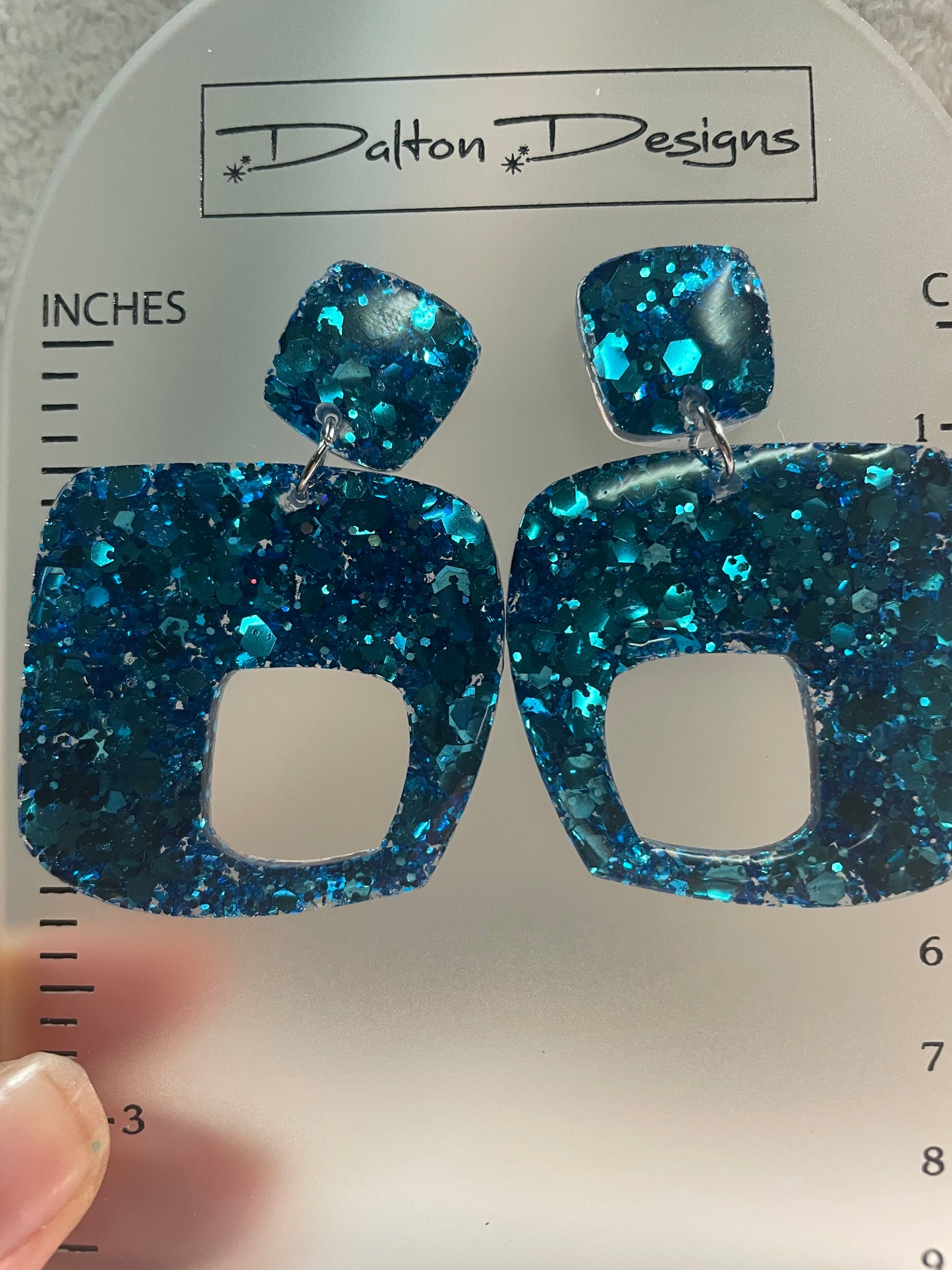 Chunky Teal Earrings